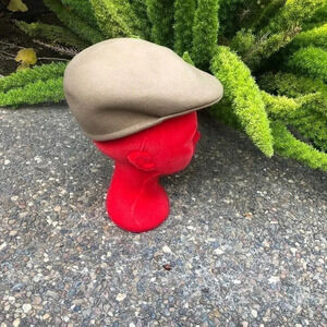 Country Gentleman Mens Camel 100% Wool Ascot Hat Medium